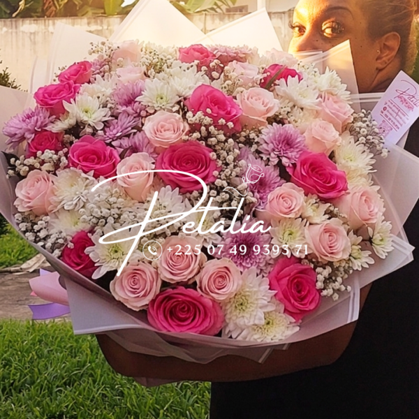 Bouquet debout - Reve rose